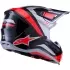 Casque Cross Alpinestars SM7 Rise Noir Argent Rouge Fluo