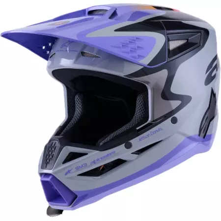 Casque Cross Alpinestars SM3 Jettson Gris Violet Noir