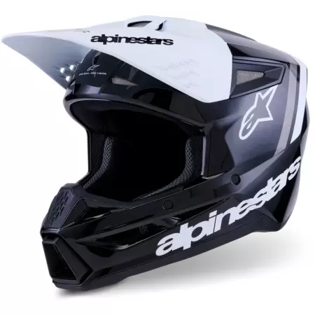 Casque Cross Alpinestars SM3 Radium Noir Blanc Gris