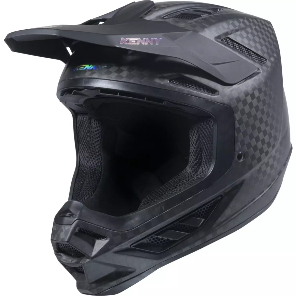 Casque Cross Kenny Titanium Carbone "Big Carbon" Holographic Noir Mat