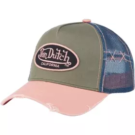 Casquette Helstons X Von Dutch Used Vert Rose