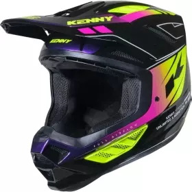 Casque Cross Kenny Titanium Graphic Noir Violet Jaune