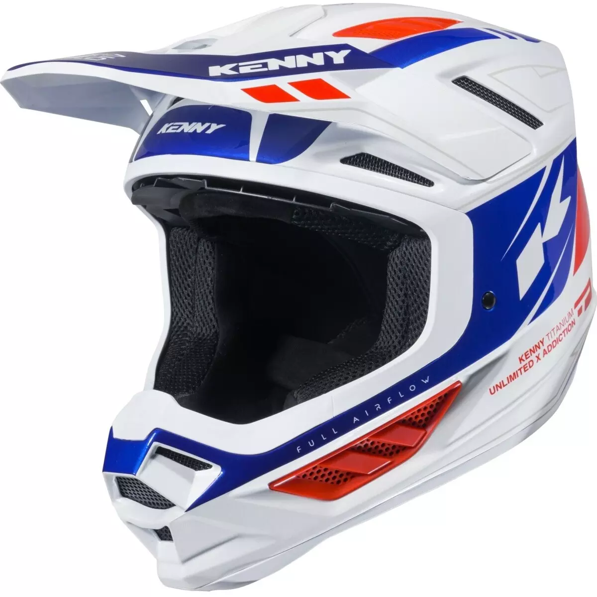 Casque Cross Kenny Titanium Graphic Patriot Bleu Blanc Rouge