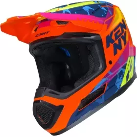 Casque Cross Kenny Performance Graphic + Socal Orange Bleu Jaune Rose Brillant