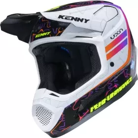 Casque Cross Kenny Performance Graphic + Wave Blanc Violet Orange Brillant