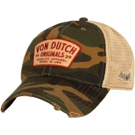 Casquette Helstons X Von Dutch Mac10 Camo Beige