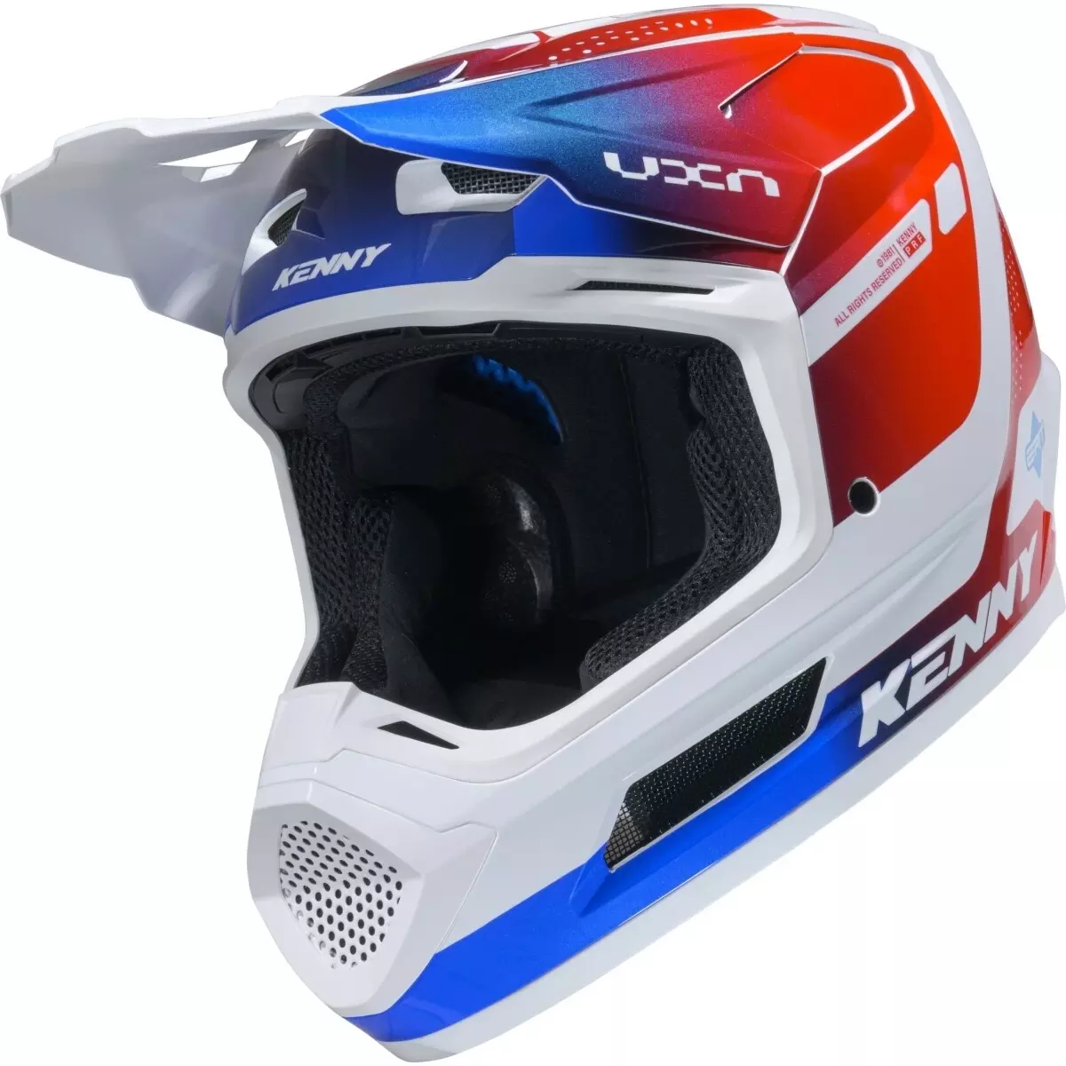 Casque Cross Kenny Performance Graphic Rouge Bleu Blanc