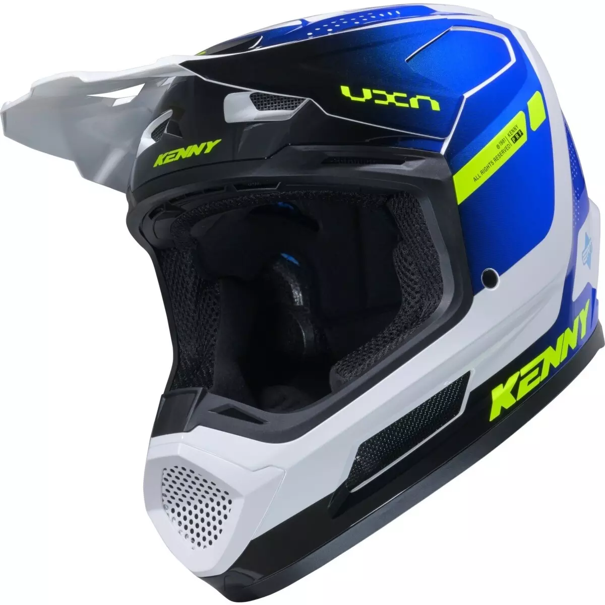Casque Cross Kenny Performance Graphic Bleu Blanc Noir