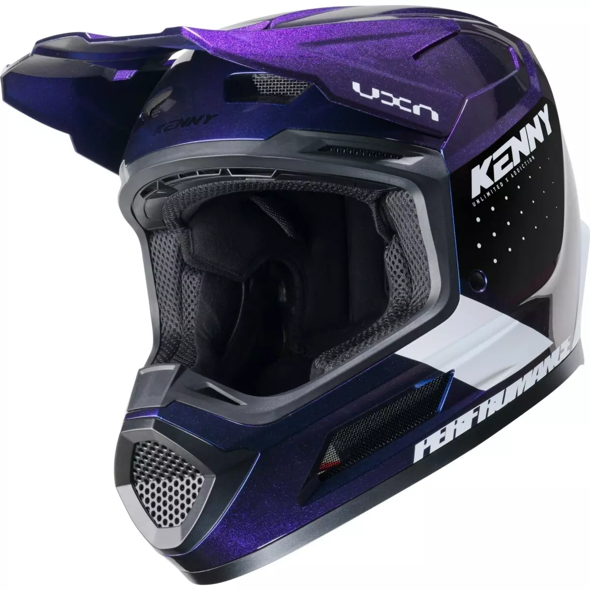 Casque Cross Kenny Performance Graphic Violet Noir Blanc