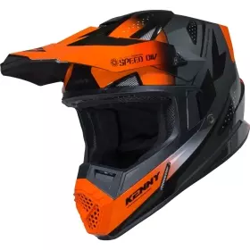 Casque Cross Kenny Track Graphic Speed Noir Orange Brillant