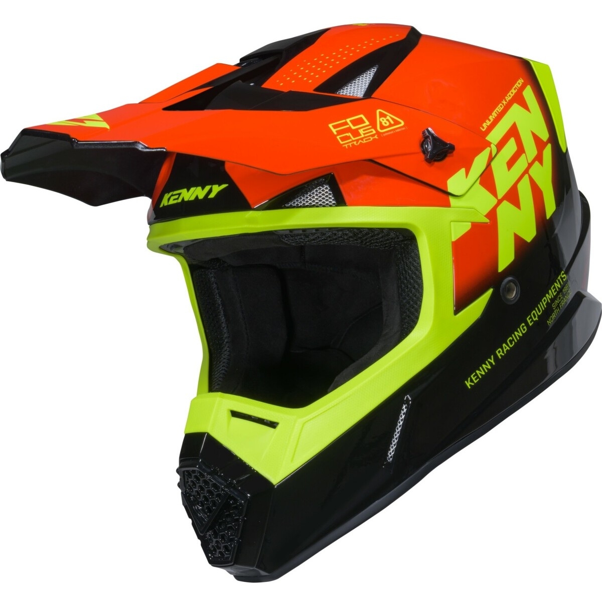 Casque Cross Kenny Track Graphic Focus Rouge Noir Jaune