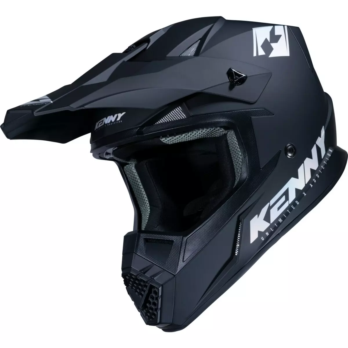 Casque Cross Kenny Track Solid Holographic Noir Mat
