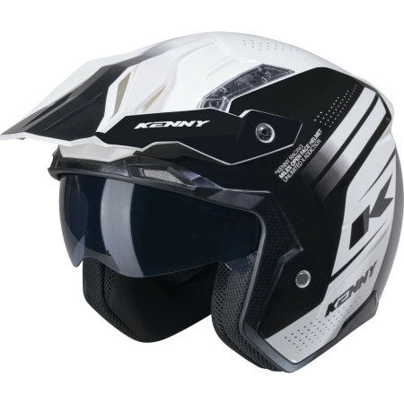 Casque Cross Kenny Miles Graphic Noir Blanc - Casque Jet KENNY