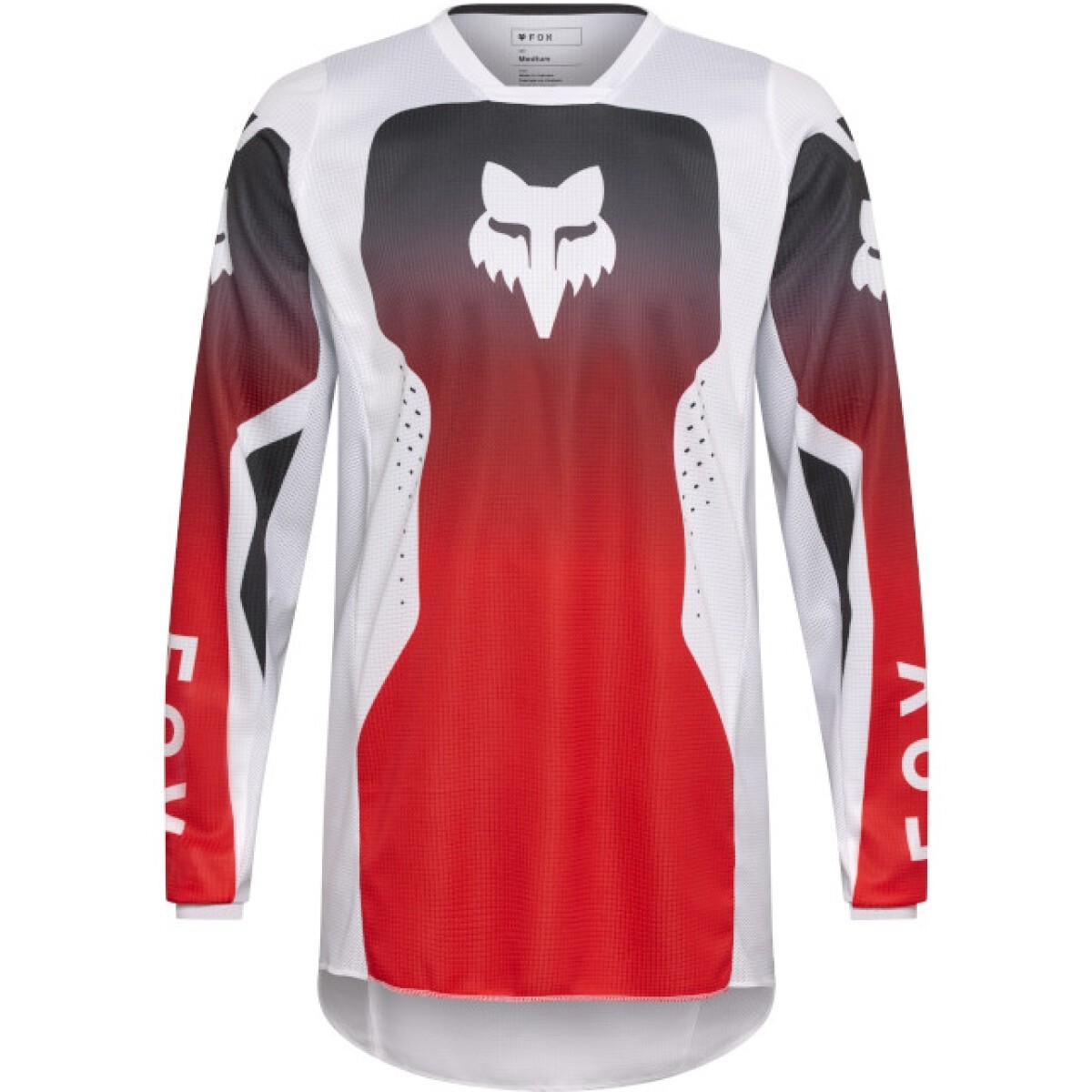 Maillot Cross Fox 180 Shield Extd Sizes Rouge Fluo