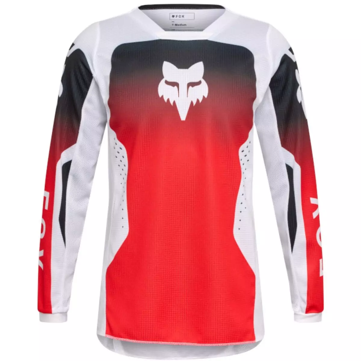 Maillot Cross Enfant Fox 180 Shield Rouge Fluo