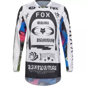 Maillot Cross Fox 180 Image Cosmo Blanc Noir
