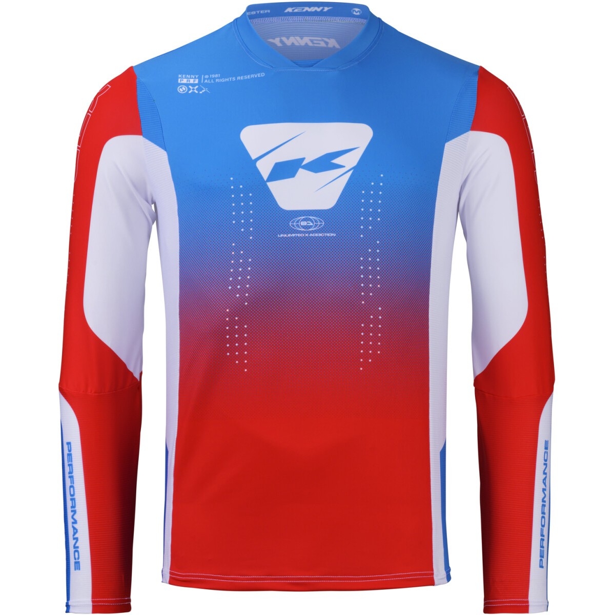 Maillot Cross Kenny Performance Rouge Bleu Blanc