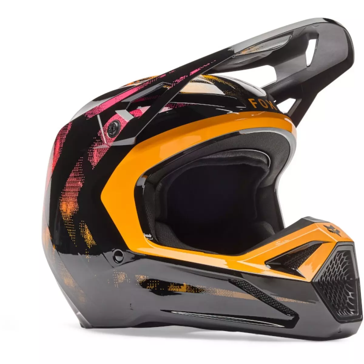 Casque Cross Fox V1 Kairos Tgreen Noir Orange.