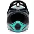 Casque Cross Fox V3 Rs Canvas Noir Bleu Aqua