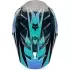 Casque Cross Fox V3 Rs Canvas Noir Bleu Aqua