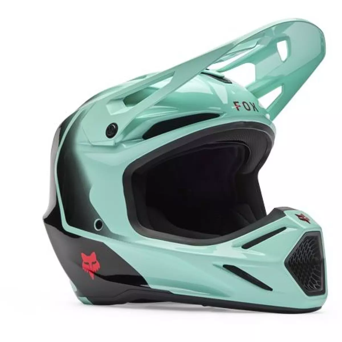 Casque Cross Fox V3 Drip Turquoise Noir