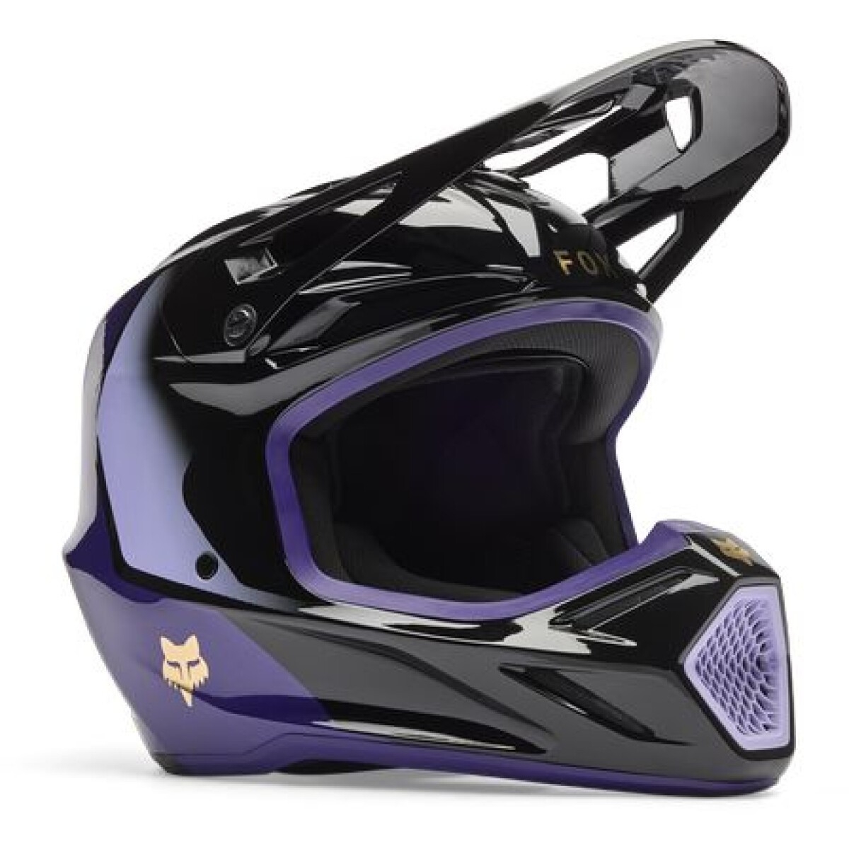 Casque Cross Fox V3 Drip Noir Pur Violet