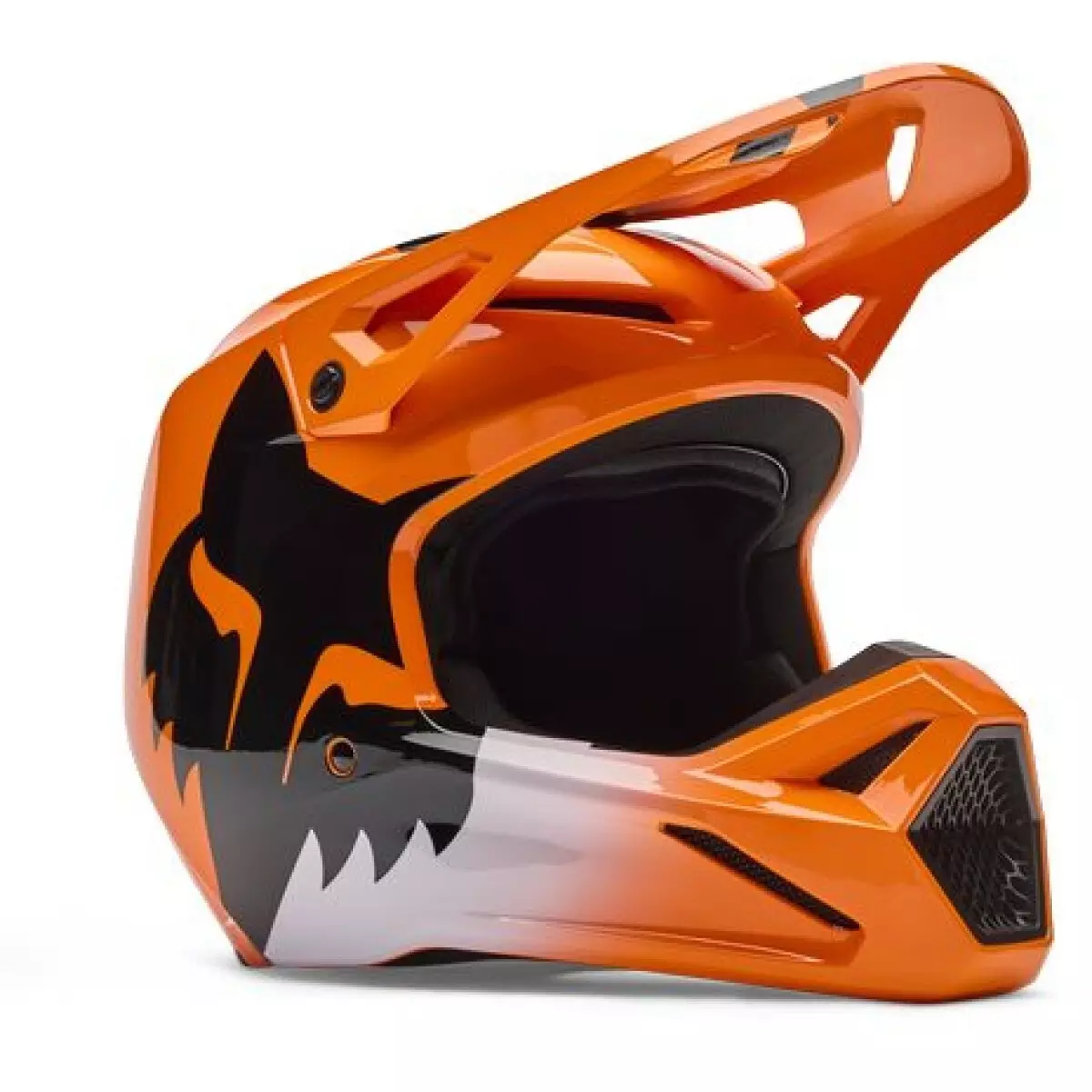 Casque Cross Fox V1 Shield Flo Orange Noir
