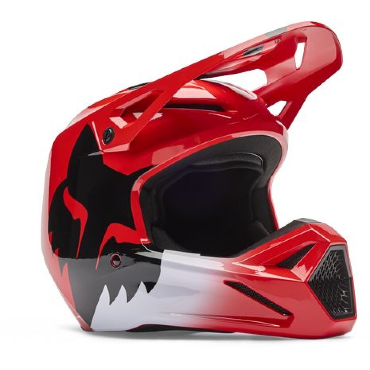 Casque Cross Fox V1 Shield Flo Rouge Noir