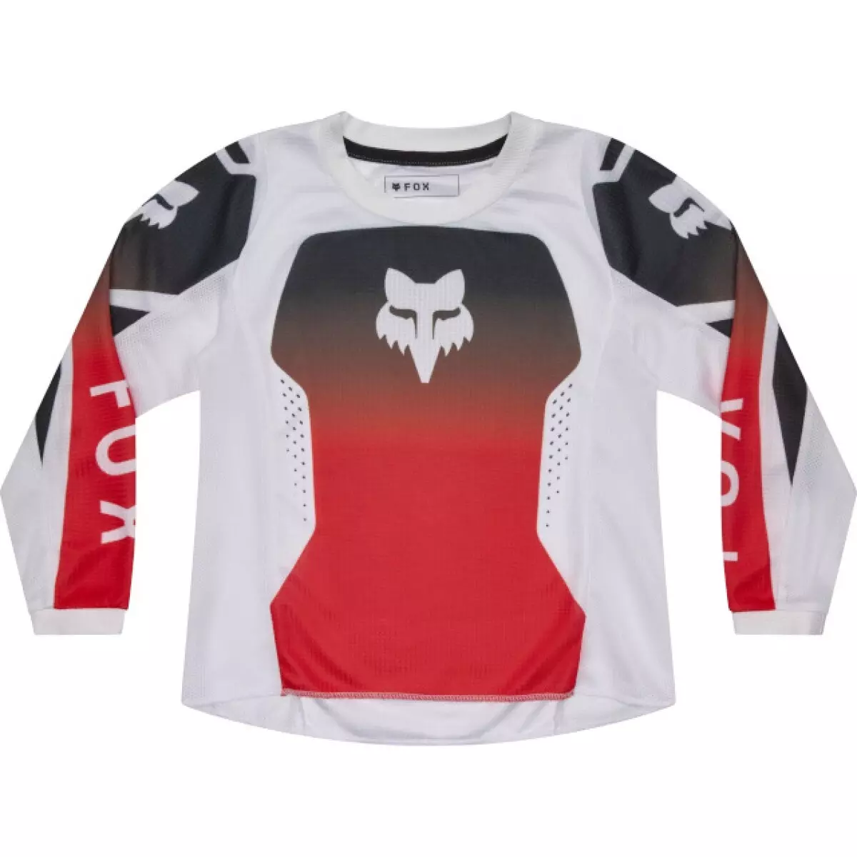 Maillot Cross Enfant Fox 180 Shield Blanc Noir Rouge