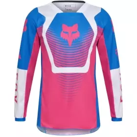 Maillot Cross Enfant Fox 180 Collect Bleu Rose Blanc