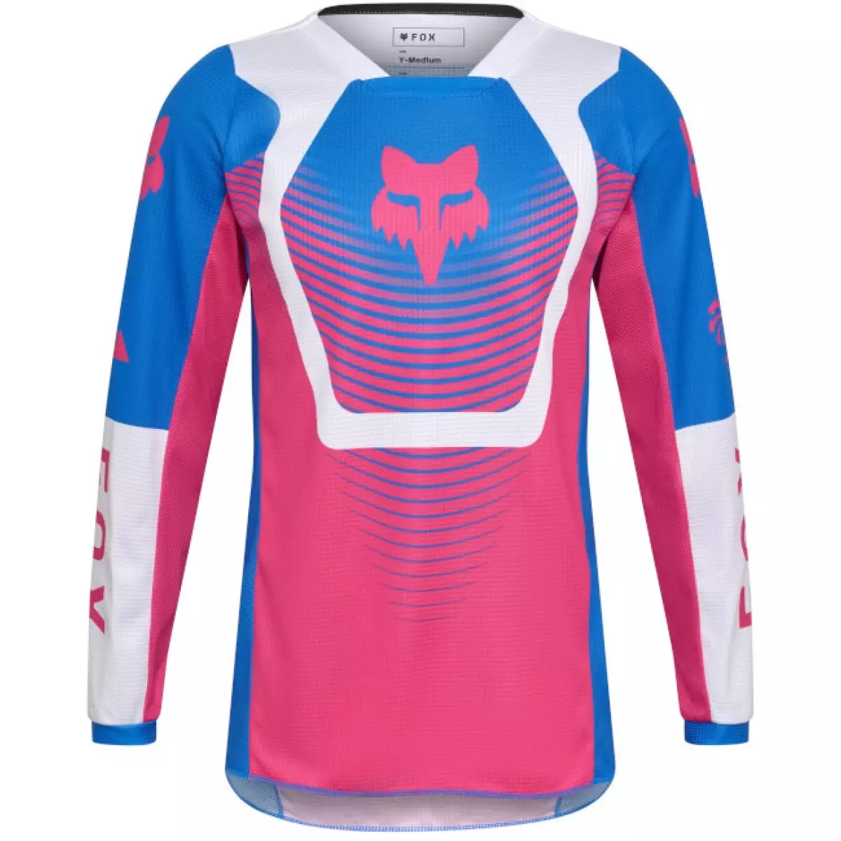 Maillot Cross Enfant Fox 180 Collect Bleu Rose Blanc