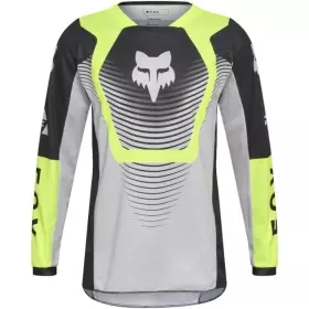 Maillot Cross Enfant Fox 180 Collect Gris Jaune Fluo Noir