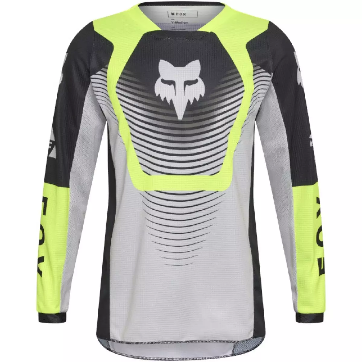 Maillot Cross Enfant Fox 180 Collect Gris Jaune Fluo Noir