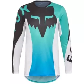 Maillot Cross Enfant Fox Flexair Spire Bleu Acqua Blanc