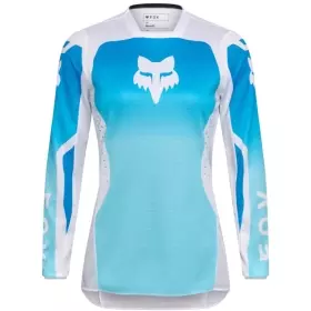 Maillot Cross Femme Fox 180 Shield Blanc Bleu