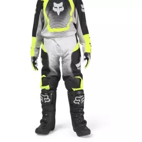 Pantalon Cross Enfant Fox 180 Collect Junior Gris Jaune Fluo