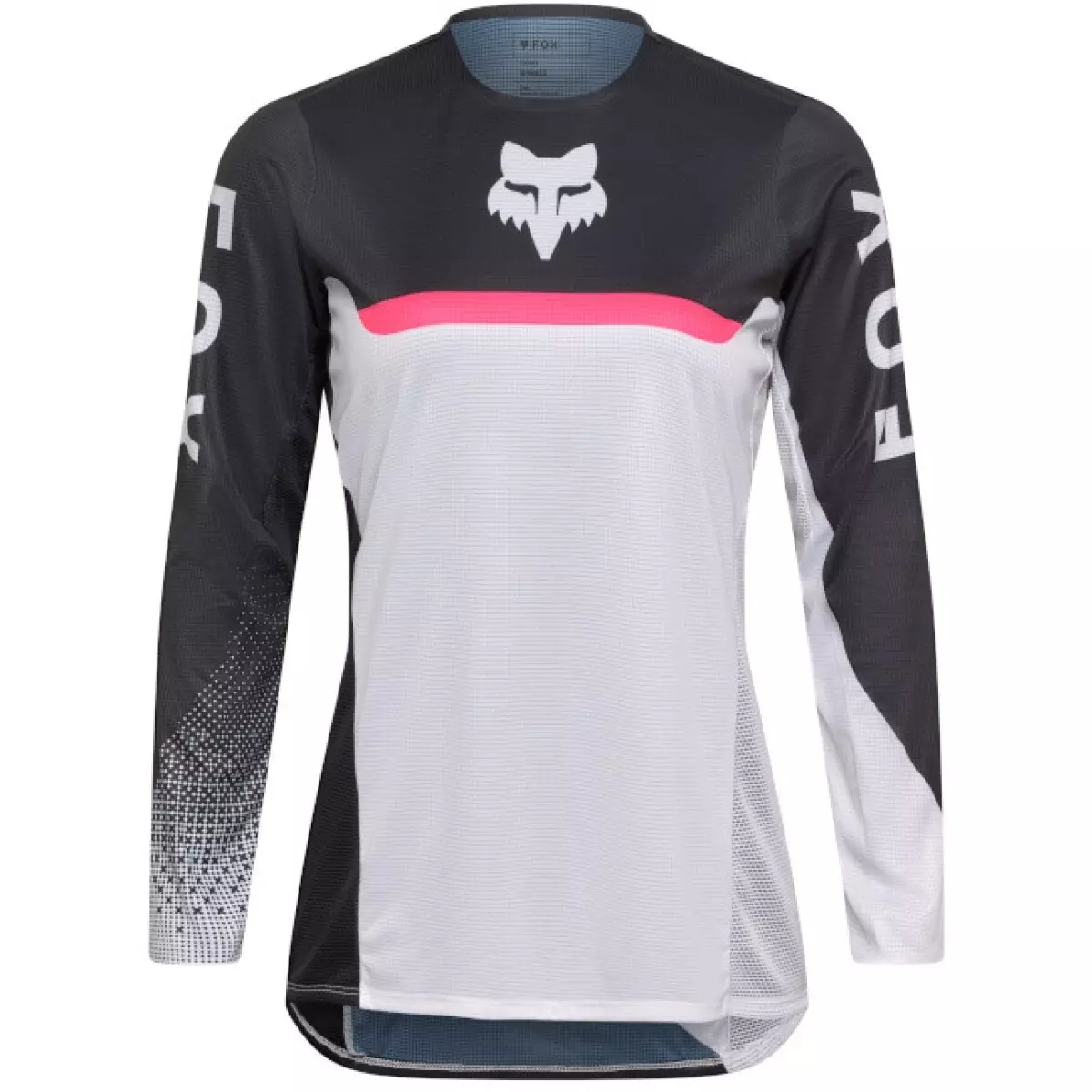 Maillot Cross Femme Fox Flexair Fracture Blanc Noir