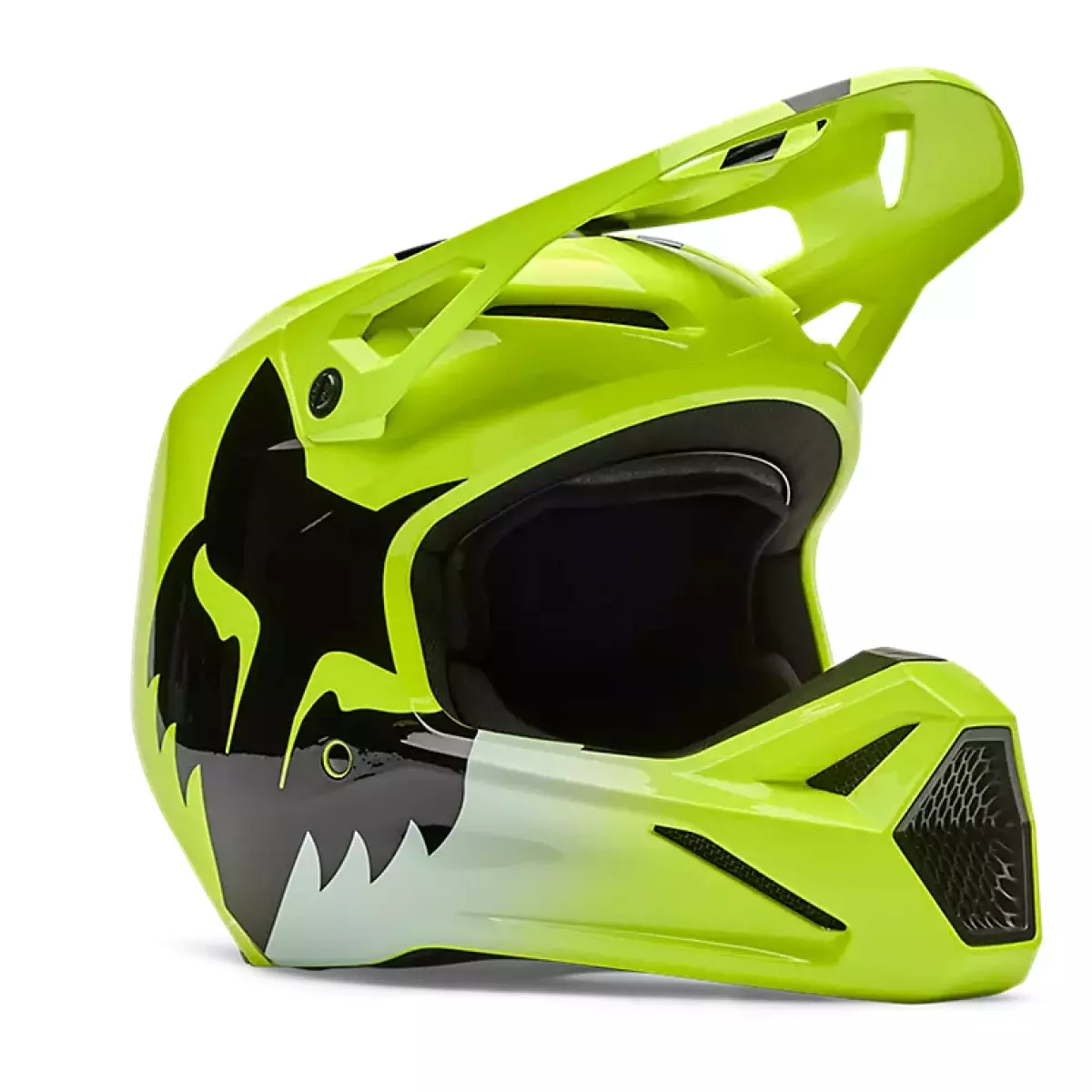 Casque Cross Fox Enfant V1 Shield Jaune Fluorescent