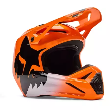 Casque Cross Fox Enfant V1 Shield Orange Fluorescent - Casque Cross FOX