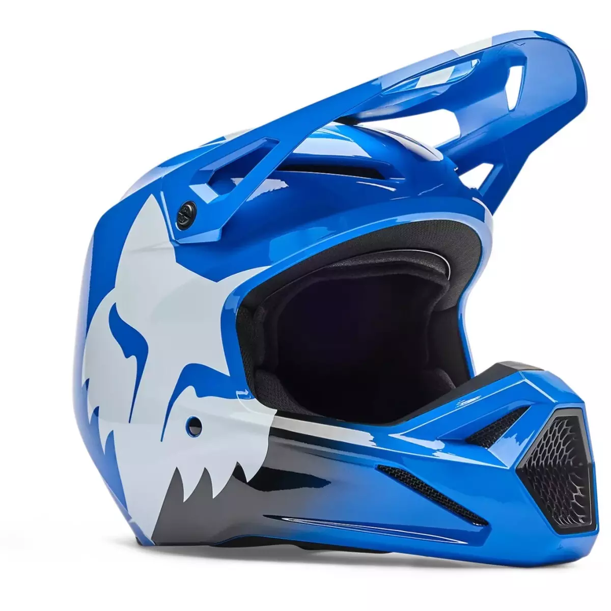 Casque Cross Enfant Fox V1 Shield Bleu