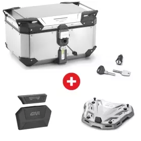 Pack Complet Givi Top Case Trekker Outback Evo Smart Alu 58L + Platine M9A + Barillet + Dosseret