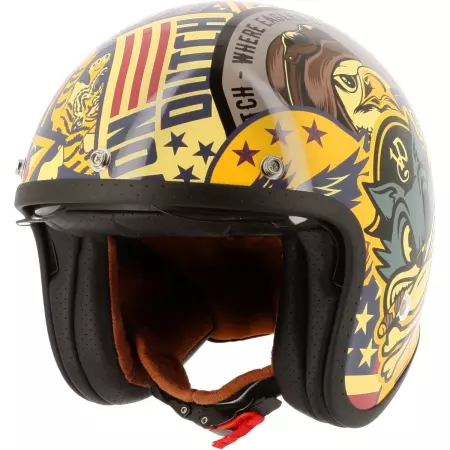 Casque Helston Von Dutch Big Cat Jaune Brillant - Casque Jet HELSTONS