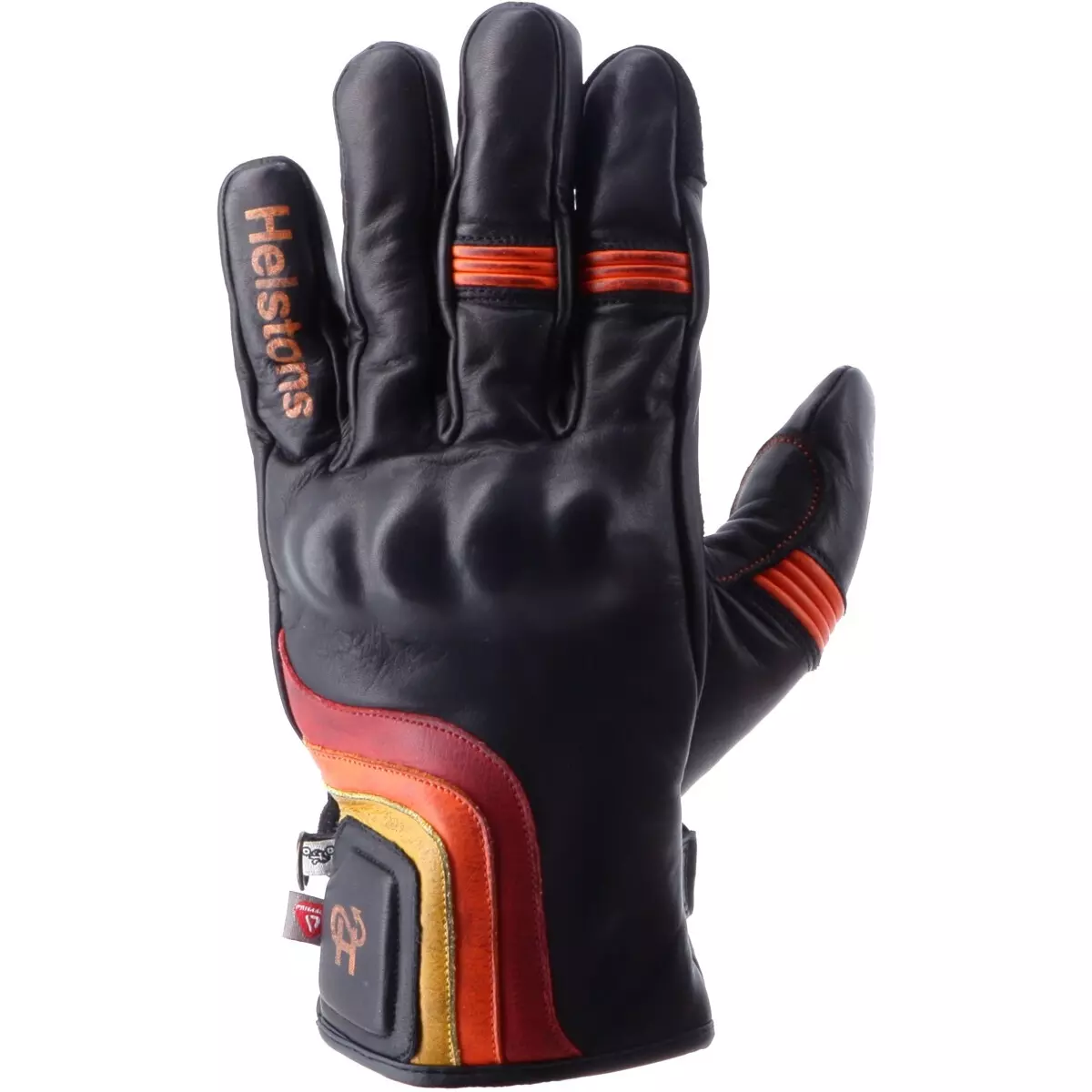 Gants Helstons Spoon Noir Jaune Orange