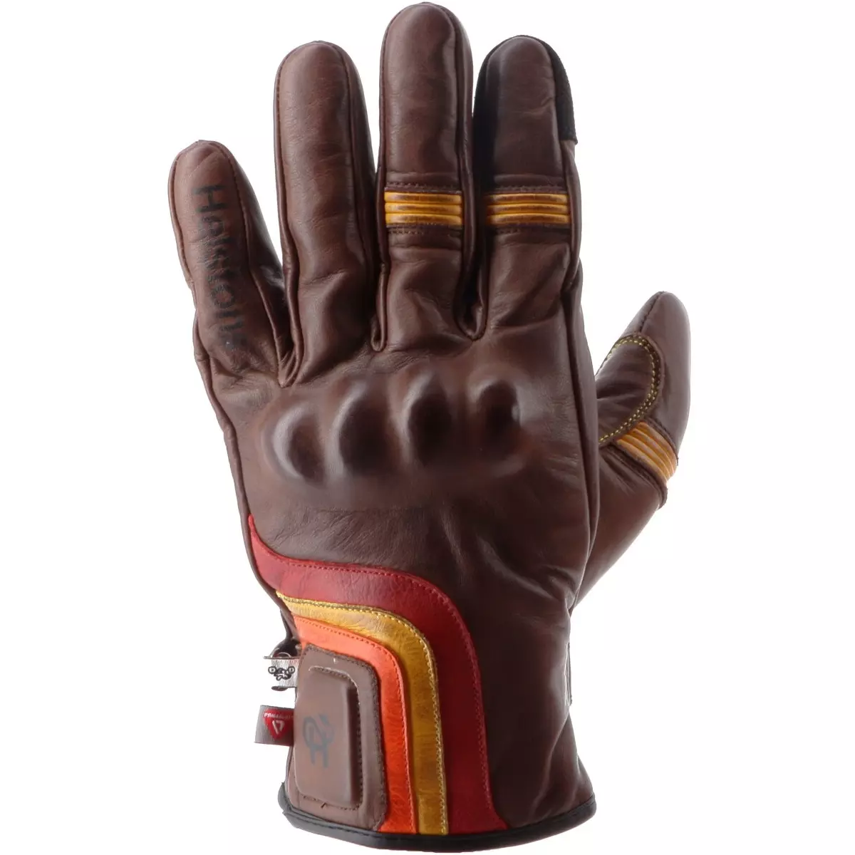 Gants Helstons Spoon Marron Orange Jaune