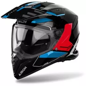 Casque Airoh Bandit Tune Bleu Rouge Brillant