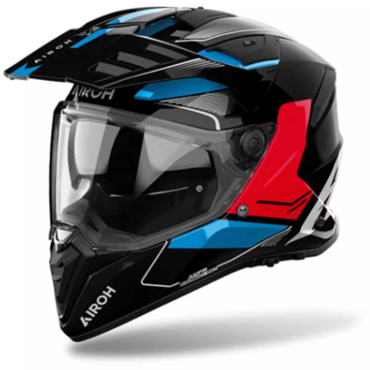 Casque Airoh Bandit Tune Bleu Rouge Brillant