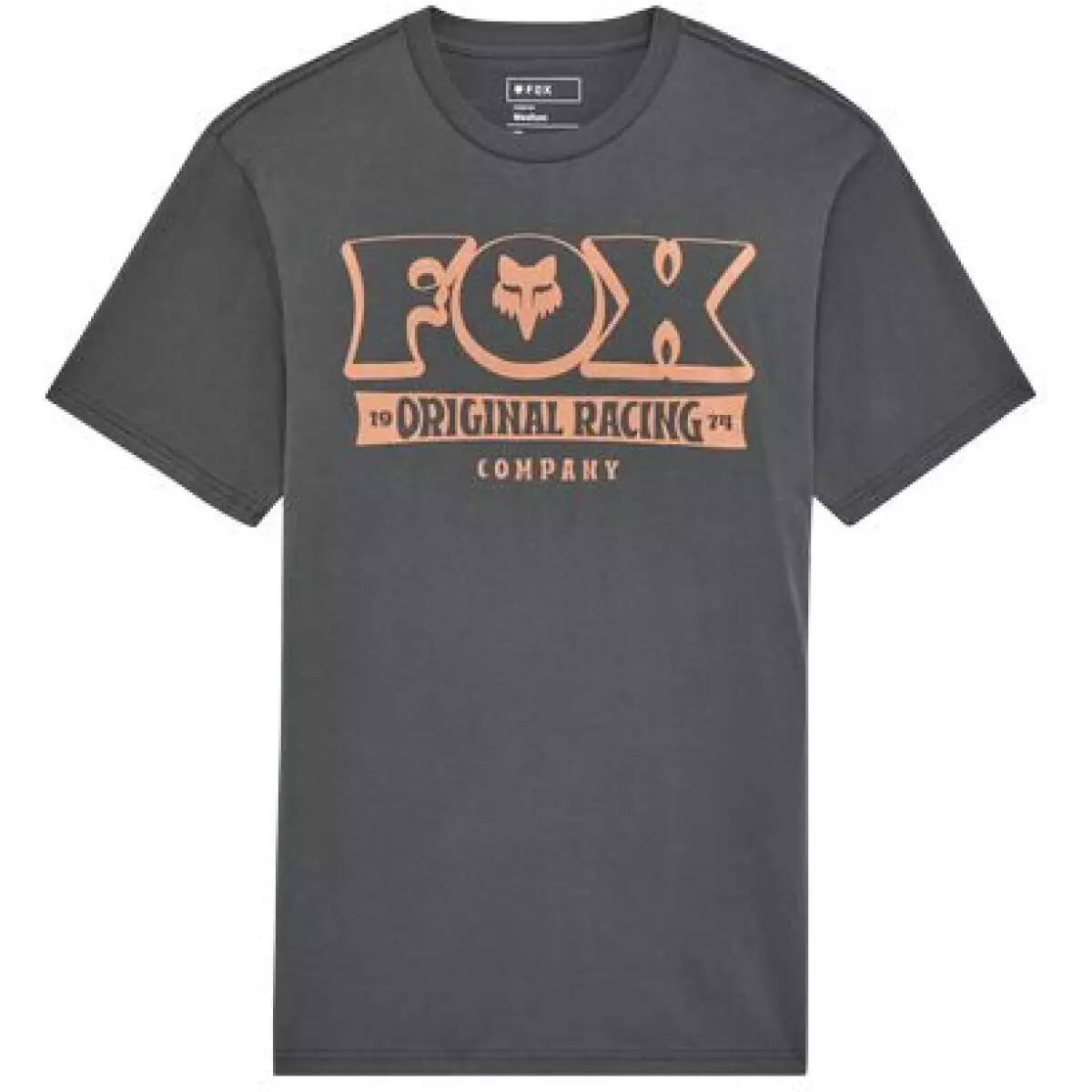 Tee-Shirt Fox Banner Gris Foncé Orange Clair