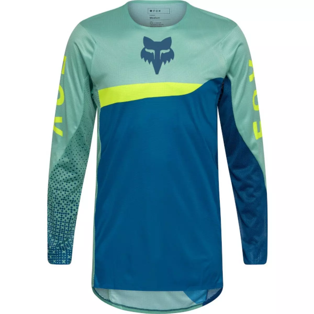 Maillot Cross Fox Flexair Fracture Vert Bleu Jaune Fluo