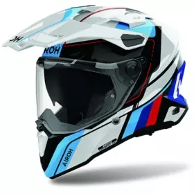 Casque Airoh Commander 2 Skip Bleu Blanc Rouge
