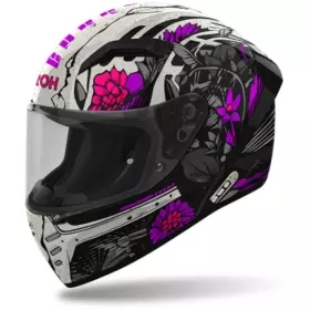 Casque Airoh Connor Bloom Violet Gris Noir